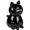 MIJOMA Salvadanaio in ceramica con serratura e chiave, elegante salvadanaio come confezione regalo e conservazione decorativa, gatto nero