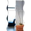 Uposao Set di 6 adesivi da parete a specchio specchio da parete adesivo argento decorazione da parete a forma di onda 3D fai da te specchio per lo styling della decalcomania per la decorazione ufficio casa
