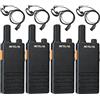 Retevis RT622P Walkie Talkie, 1620 mAh Ricaricabile Ricetrasmittenti USB-C Ultrasottile 15mm, VOX, Professionali Walkie Talkie Portatili con Auricolari per Ristoranti (4 Pezzi, Nero)