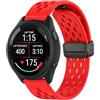 MELEJIA 20mm Cinturino Silicone Compatibile con Garmin Vivoactive 5/Venu Sq 2/Venu 2 Plus/Forerunner 570 42mm, 20mm Ricambio Cinturino, Regolabile Chiusura Magnetica, Silicone Cinturini-Rosso