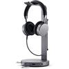 Satechi Supporto per Cuffie USB in Alluminio con 3 Porte USB 3.0 e Porta AUX 3.5 mm - Universale - Compatibile con Bose, Sony, Beats, JBL, Panasonic, AKG (V2, Grigio Siderale)