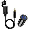 Hoembpn 90 cm, spina DIN su presa accendisigari, adattatore di prolunga impermeabile, 12 V/24 V, doppia porta USB, accendisigari per auto, moto, camion