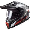 LS2, Casco Moto Cross EXPLORER CARBON FRONTIER Titanium Red, XS