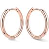 Bestyle Orecchini Cerchio Argento 925 Donna Oro Rosa Anallergici Leggeri