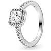 Pandora Timeless - Anello punto luce quadrato, in argento sterling, con pietre di zirconia cubica incolori