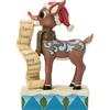Enesco Jim Shore Rudolph Traditions Figurina In Piedi Con Lista In Bocca