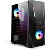 SUZA INT L FRANCE Spirit of Gamer Rogue 5 Case Mid-Tower ATX, Vetro Temperato, 3 Ventole ARGB, Supporto GPU 310mm, Nero