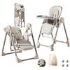 MoLi Pelle PU Seggiolone, Sedia con Funzione di Dondolo, Seggiolone Pappa Vassoio a Doppio Strato (X8121 White)