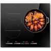 Disaenvir Piano Cottura a Induzione 3 Fuochi, Piano a Induzione da incasso 60CM, Funzione Boost, Timer, Pausa, Blocco di Sicurezza, Comando Slider Touch, 6500W, 220V