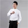 Camicia Elegante Uomo Slim Cotone Misto Colletto A Ala Bianco Maniche Lunghe