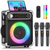 JYX Karaoke con 3 Microfono Wireless, 400W Cassa Bluetooth 5.3 Professionale Completo, Sistema PA Portatile Casse Karaoke con Microfono Supporto TWS/USB/TF/AUX/FM