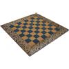 Italfama Scacchiera In Legno Blu e Pelle Sintetica 39cm Artigianale Italia