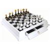 Italfama Set Scacchi Ottone E Legno Con Scacchiera Marmo E Cassetto