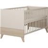 roba Lettino Sidney 70x140 cm - Lettino regolabile con sponde, piedi in legno massello, trasformabile in letto junior - Beige