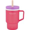Infantino My 1st Tumbler, Bicchiere trainer da 250 ml in Plastica Resistente con Cannuccia e Manico, Resistente alle Fuoriuscite, per Uso in Movimento, Tazza di Transizione senza BPA, Hibiscus