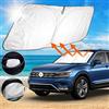 SHAOHAO Compatibile con VW Tiguan MK2 / Seat Tarraco FR ST/Skoda Karoq Crossover Parasole in tessuto rivestito in argento, pieghevole, protezione dai raggi UV e dal calore