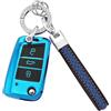Koaudb Cover Chiave Auto per VW / Seat Accessori 3 pulsanti, blu