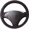 CUTEAS Coprivolante Auto Per BMW E90 E91For Touring 2005-2011 320d 325i 335i X1 E84 Nero Coprivolante per auto Avvolgente in pelle scamosciata Copertura Di Volante(Black Thread)
