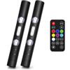 VIGOEXPRESS LUMEZIN Luce Ambientale Wireless per Auto, Luci LED Interni Auto RGB con Sincronizzazione Musicale, Telecomando, 7 Colori, Ricaricabile USB, Illuminazione Interni Auto Magnetica