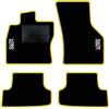 QUEMAR Tappetini Auto per Golf VII 2012-2019, Bordo Giallo, 2 Ricami | Kit Tappeti Moquette e Gomma su Misura / Set 2 Anteriori + 2 Posteriori / Ricami e Colori Personalizzati / Antiscivolo
