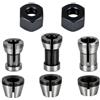 Wcawnlt Set di 8 pinze di serraggio, accessori compatibili con Einhell, Katsu, Bosch, Dewalt, 6 adattatori (6 mm, 6,35 mm, 8 mm) + 2 dadi, per incisione e legno, in acciaio
