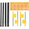 BildeeMait Set di 4 barre di alesatura SCLCR con inserti in carburo per semifinitura in acciaio e metallo, accessori per tornio