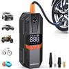 Mabahoo Compressore d'aria portatile, pompa ad aria portatile da 150 PSI e 8000 mAh, schermo LCD a pressione precisa, gonfiatore intelligente per pneumatici con un clic per auto, moto, bicicletta e altro