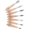 MAGICLULU Set di Spatole per Pittura da 7 Pezzi in Acciaio Inox Manico in Legno | Miscelare Colore e Lavorare su Tela, Colore Kaki, Accessori per Dipingere Adatti All'olio