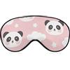Lawenp Cute Pink Panda Bear Sleep Mask Blindfold Stelle Nuvole Coprimaschera per occhi morbida super liscia regolabile per uomo Donna Viaggi e pisolino