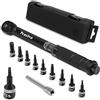 Preciva Chiave Dinamometrica 1/4'',3-33 Nm con Precisione ± 4%, per Moto e Bici - Kit di Manutenzione con Barra di Prolunga e Bussole H3/H4/H5/H6/H8/T15/T20/T25/T30