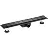 Bc-elec - Canalina per doccia L06-90-B, 90 cm, in acciaio inox nero opaco, canalina sterfpt, regolabile in altezza 98-142 mm