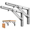 ANHORTS Staffe per Mensole Pesanti, 35cm Staffa Angolare Inox, Staffa Pieghevole, Staffe Pieghevoli per Tavolo da Muro, Staffa Mensola Pesante, Carico Massimo: 150 LB (35 cm)