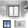 Generic Vinile Finestra Scorrevole Orizzontale con Zanzariera Rimovibile - Vetro Temperato di Sicurezza - per Cucina Bagno Cantina Garage e Pollaio - 40/50/55/60/65/70/78/90/100cm(White,80x45cm)