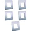 Electron 5 Placche, 2 moduli/posti, Compatibile Con Vimar Arke', argento silver, Placca rettangolari squadrate, Plastica di alta qualità, 100% compatibile con supporti e moduli originali