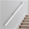 NArra Corrimano a tubo quadrato da 120 cm, montaggio a parete, corrimano moderno per scale industriali per scale per interni ed esterni, carico 199,6 kg, maniglia antiscivolo in acciaio al carbonio per
