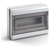 Generico Centralino da Parete 1 Fila IP65 - Quadro Elettrico per 12 Moduli DIN - Cassetta di Sottodistribuzione Stagna per Esterni Garage Cantina Giardino - 400VAC 1500VDC, 269 x 209 x 91,5 mm