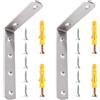 VooGenzek 2 Pezzi 100x150x25x4 mm Supporto Mensole Pesant a Forma di L, Bretelle Angolari In Acciaio Inox, Staffe per Mensole, Parentesi Angolare, con Viti, per Montaggio a Parete