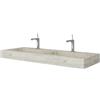 Kiamami Valentina - Lavabo per bagno con 2 vasche 120 cm in HPL effetto ghiaccio
