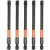 QUARKZMAN 5Pezzi T40 Punta A Stella Torx 100 Mm (4) Lunga Attacco Esagonale 1/4 Magnetizzata Senza Foro Anti-Manomissione A 6 Punte Punta Cacciavite Per Trapano Acciaio Fosfatato S2