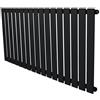 Monster Shop Radiatore Piatto a Colonna Singola 600 x 1190 mm Orizzontale Design Moderno Acciaio al Carbonio Pannello Singolo Riscaldamento Centrale Nero Opaco con Kit Fissaggio e Spazzola