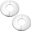 PATIKIL Flangia Divisa a Parete 1.7 (43mm), 2Pz in Acciaio Inox Tondo Autoadesivo Piastra Copertura per Parete Idraulica per Cucina Bagno Braccio Tubo Rubinetto Decorazione, Argento