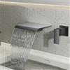 FQYEP Rubinetto Bagno Lavabo A Muro Rubinetto Lavabo Cascata Miscelatore Monocomando Per Bagno Rubinetto Lavello Bagno Acqua Calda E Fredda Ultrasottile Tutto In Rame,grigio Pistola