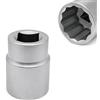 FAST WORLD SHOPPING - Chiave a Bussola Poligonale 27mm - 12 Punte Socket Attacco 3/4 - Bussola Professionale Bi-Esagonale per Chiavi a Cricchetto, Acciaio Cr-V, uso Professionale e Fai da Te