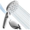 Cobbe Soffione doccia, Soffione doccia a Risparmio d'Acqua con 7 + 2 Tipi di Getto, Aumento della Pressione con Getto Forte per la Pulizia della Vasca, Doccetta con Funzione di Arresto