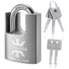 KAWAHA 21/40KD-5SK Lucchetto con arco protetto in acciaio inox ad alta sicurezza con chiave per uso interno ed esterno (uso intensivo, antiruggine) (1-9/16 pollici (40 mm)