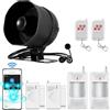 TOWODE Sistema di allarme Kit WIFI, Allarme Casa da 120 dB con sensore di movimento, sensore per porte e finestre e Telecomando, Antifurto Sistema di Allarme per capannoni, camper, garage(Nero)
