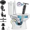 Cepolawa Sturalavandini ad Aria Compressa ad Alta Pressione - Kit 4-in-1 con Manometro, 4 Accessori per WC, Lavello, Lavandino, Doccia | Senza Sostanze Chimiche, Acciaio Inox, Sblocca Tubi Professionale