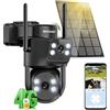 BEZOMIZ 4G LTE telecamere di sorveglianza solare con scheda Sim,AOV 24/7,a doppio obiettivo,4K Rilevazione umana,360° PTZ Telecamera esterna,Monitoraggio automatico,visione notturna Colore,Audio bidirezionale