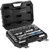 Högert Technik - Set di chiavi a bussola da 24 pezzi da 1/2 pollice con chiave a cricchetto, cricchetto, bussole da 8-32 mm in acciaio CrV in valigetta per officina e garage