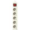 Silver Electronics 9631 Presa multipla con interruttore, Bianco, 5 prese / 3 metri